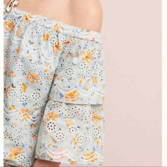 Anthro Laia Aqua Eyelet Top, Sz S, BNWT - Picture 3 of 9